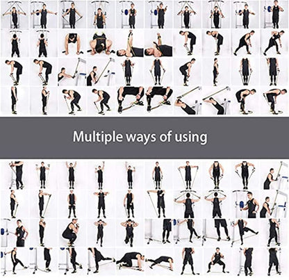 11 PIECES RESISTANCE BANDS TUBE SET FITNESS WORKOUT